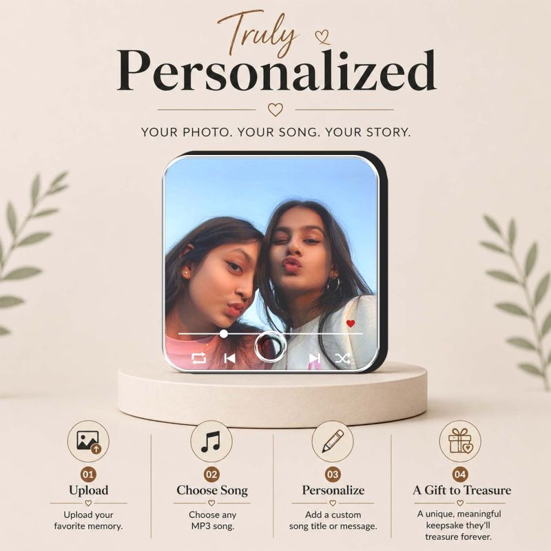 Birthday Gift for Bestie Friendship Day Gift for Men and Women Personalized Musical Fridge Magnet for Home Decor | Long Distance Friendship Gift